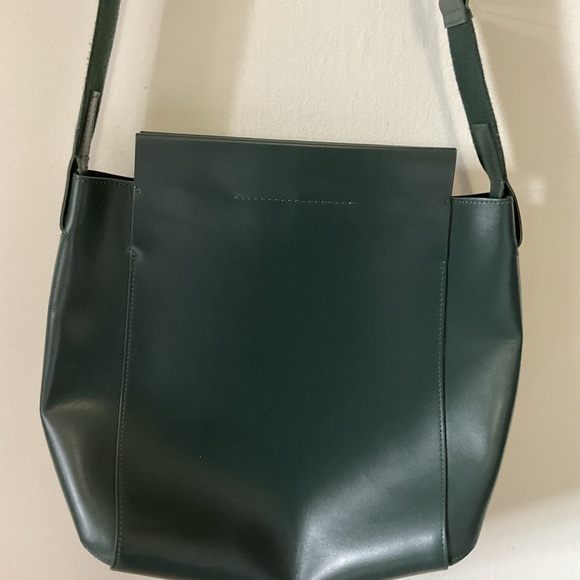 Green Leather Messenger Bag - Picture 3 of 4